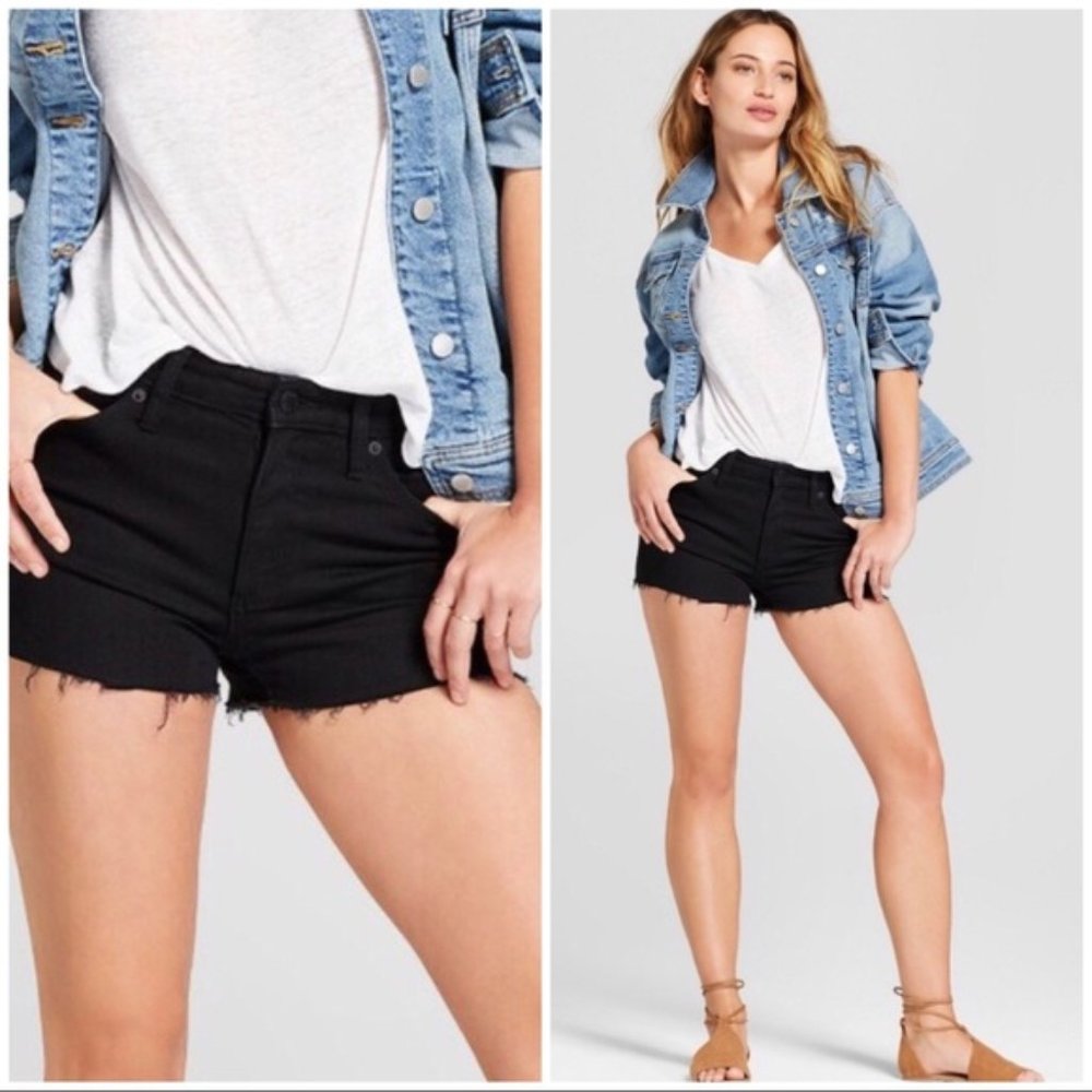 Universal Threads High Rise Shortie Black Jean Shorts